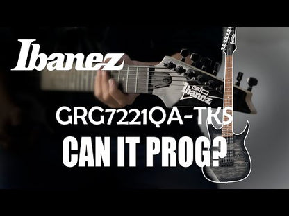 Ibanez GRG7221QA RG Series 7-String Electric Guitar - Transparent Black Sunburst