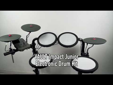 Vault Impact Junior Electronic Drum Kit for Kids with All-Mesh Pads, USB-C Module and 60+ Built-In Sounds – Junior Sized for Kids Under 12
