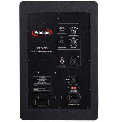 prodipe monitor speakers prodipe pro 8 v3 8-inch bi-amplified active studio monitor speaker - single