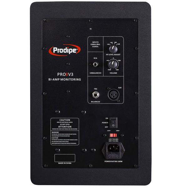 prodipe monitor speakers prodipe pro 8 v3 8-inch bi-amplified active studio monitor speaker - single