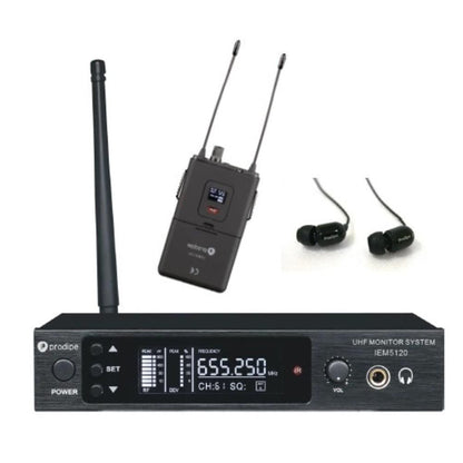 prodipe wireless systems prodipe iem5120 in-ear headphone return uhf wireless system