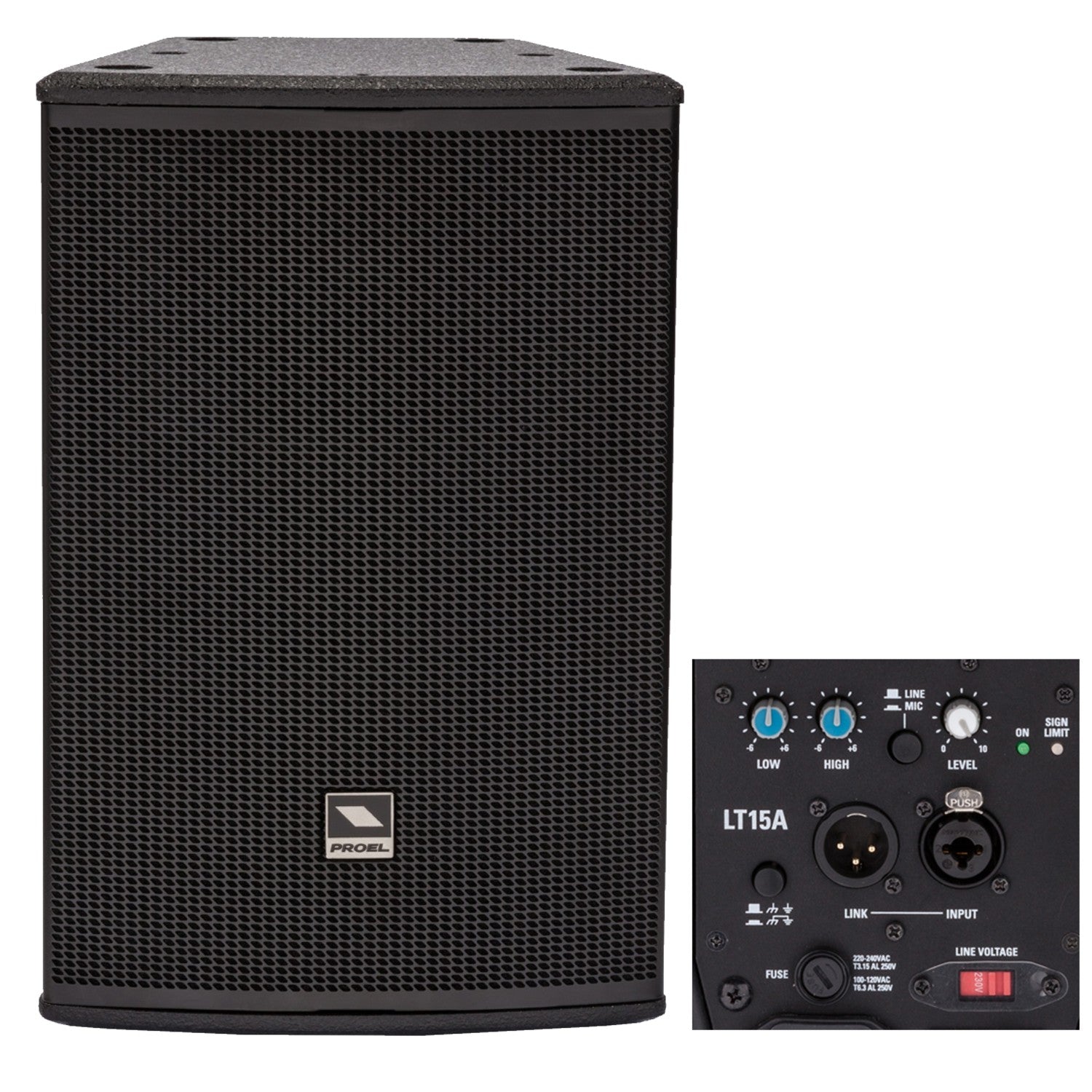 Proel Active PA Speakers Proel LT15A 15" 600W Powered Active Speaker