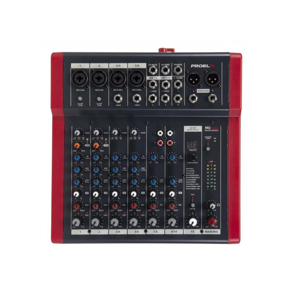 proel analog mixers proel mq10fx compact 10 channel analog mixer with fx