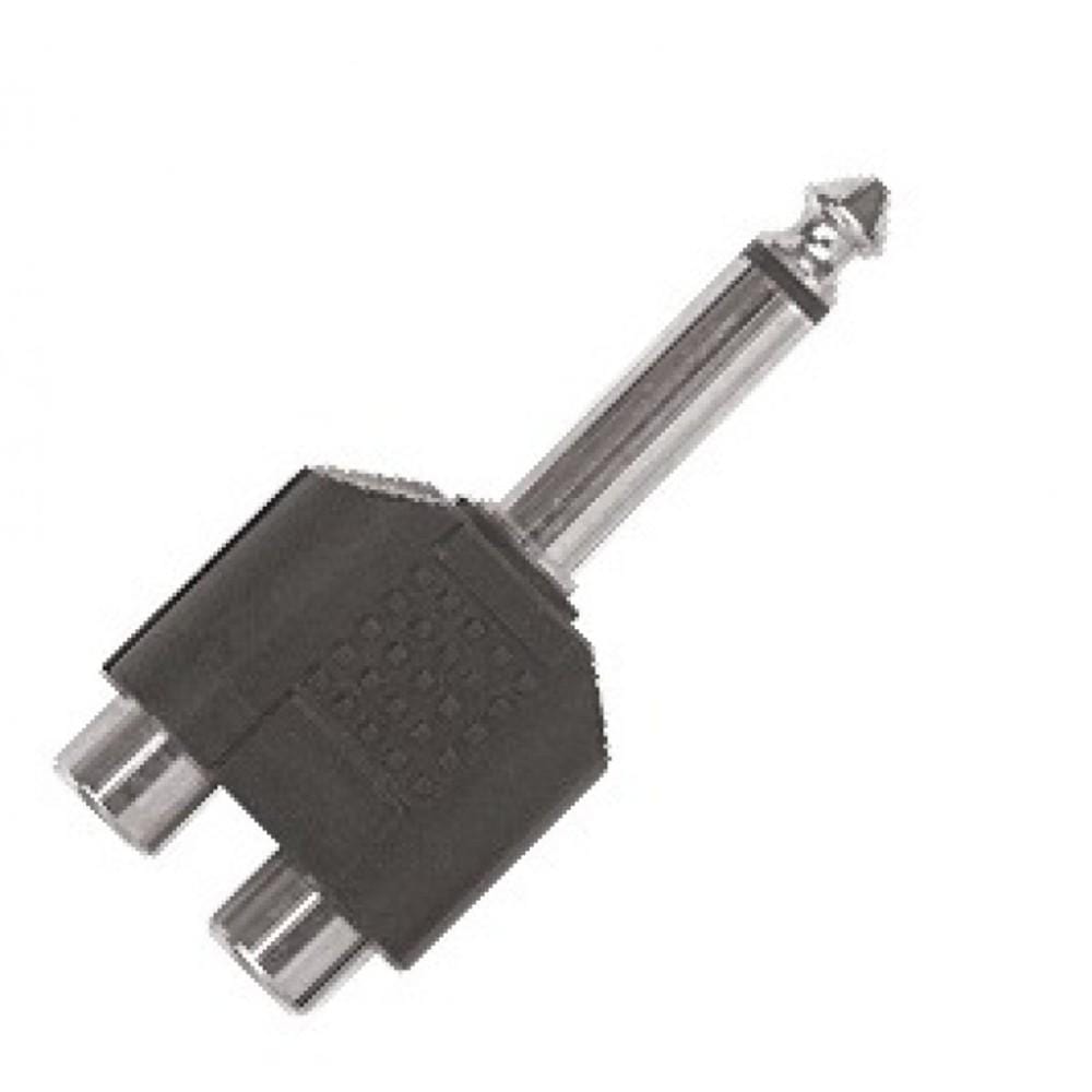 proel cables and connectors proel at240 abs adapter 2 rca female sockets 6.3mm mono jack male plug