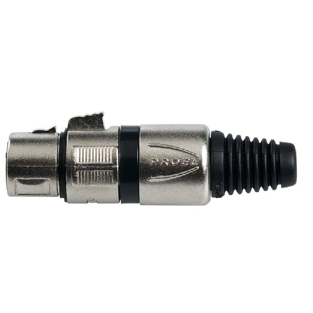 Proel Cables and Connectors Silver with Black Ring Proel XLR3FVPRO Professional 3-Pole XLR Cable Mount Female Socket 
