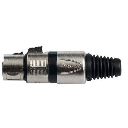 Proel Cables and Connectors Silver with Black Ring Proel XLR3FVPRO Professional 3-Pole XLR Cable Mount Female Socket 