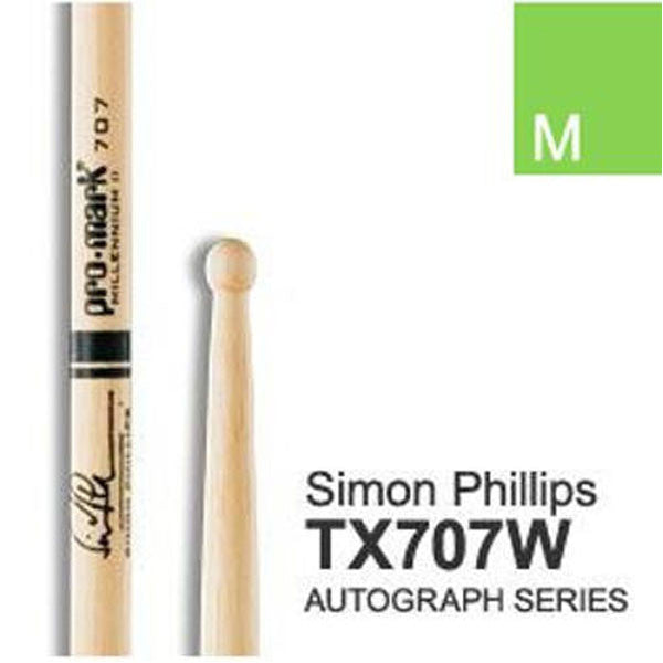 Buy Promark 707 Simon Phillips Hickory Wood Tip Drumsticks Online