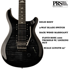 PRS Electric Guitars Charcoal Burst PRS Custom 24 Floyd 6 String Electric Guitar with Gigbag