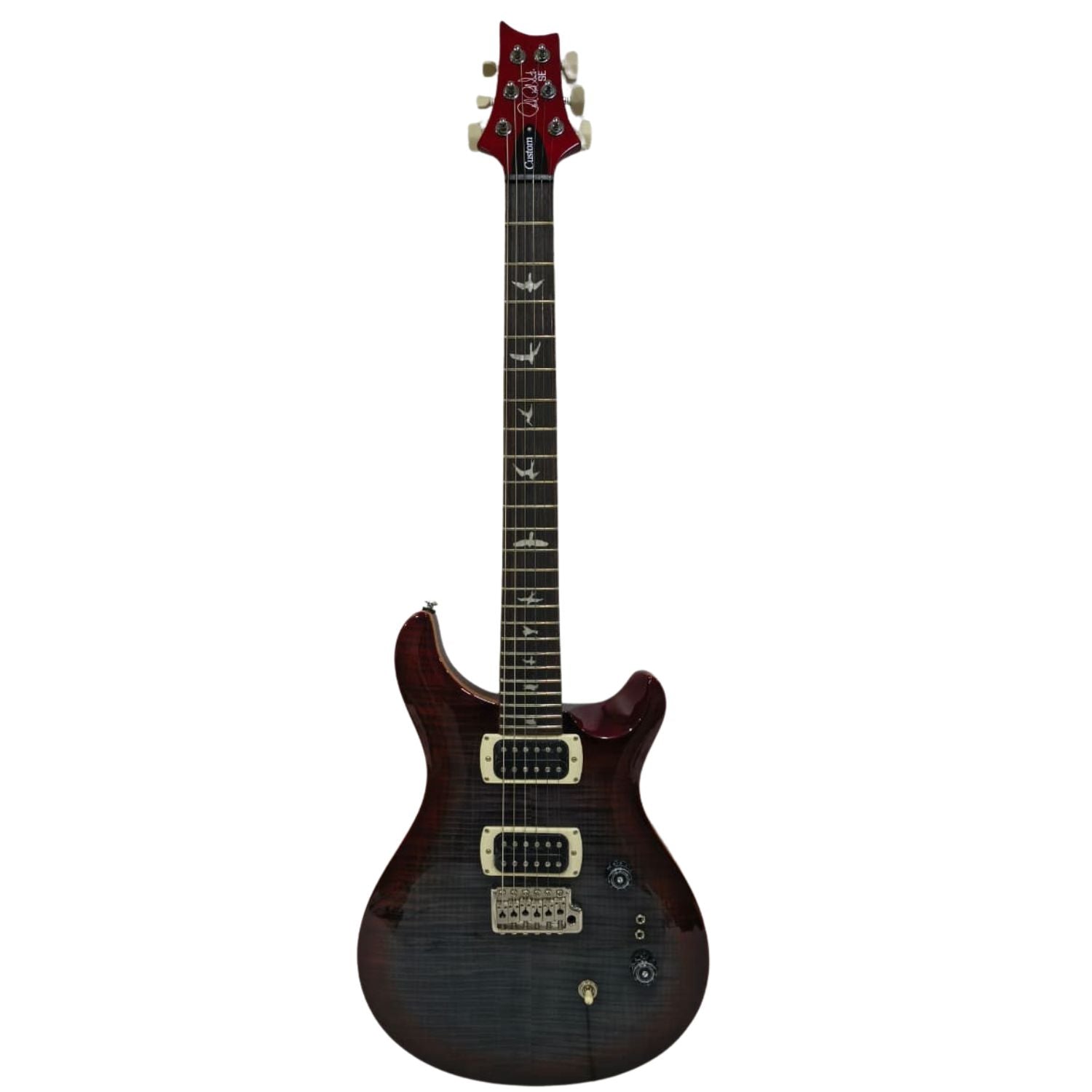 PRS Electric Guitars Charcoal Cherry Burst PRS SE Custom 24-08 6 String Electric Guitar with Gigbag #color_charcoal-cherry-burst