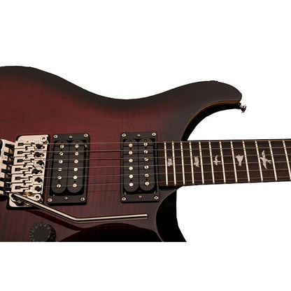 prs electric guitars prs se custom 24 floyd 2018 series electric guitar - fire red burst
