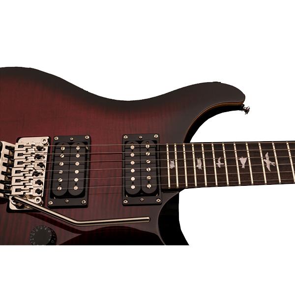 prs electric guitars prs se custom 24 floyd 2018 series electric guitar - fire red burst