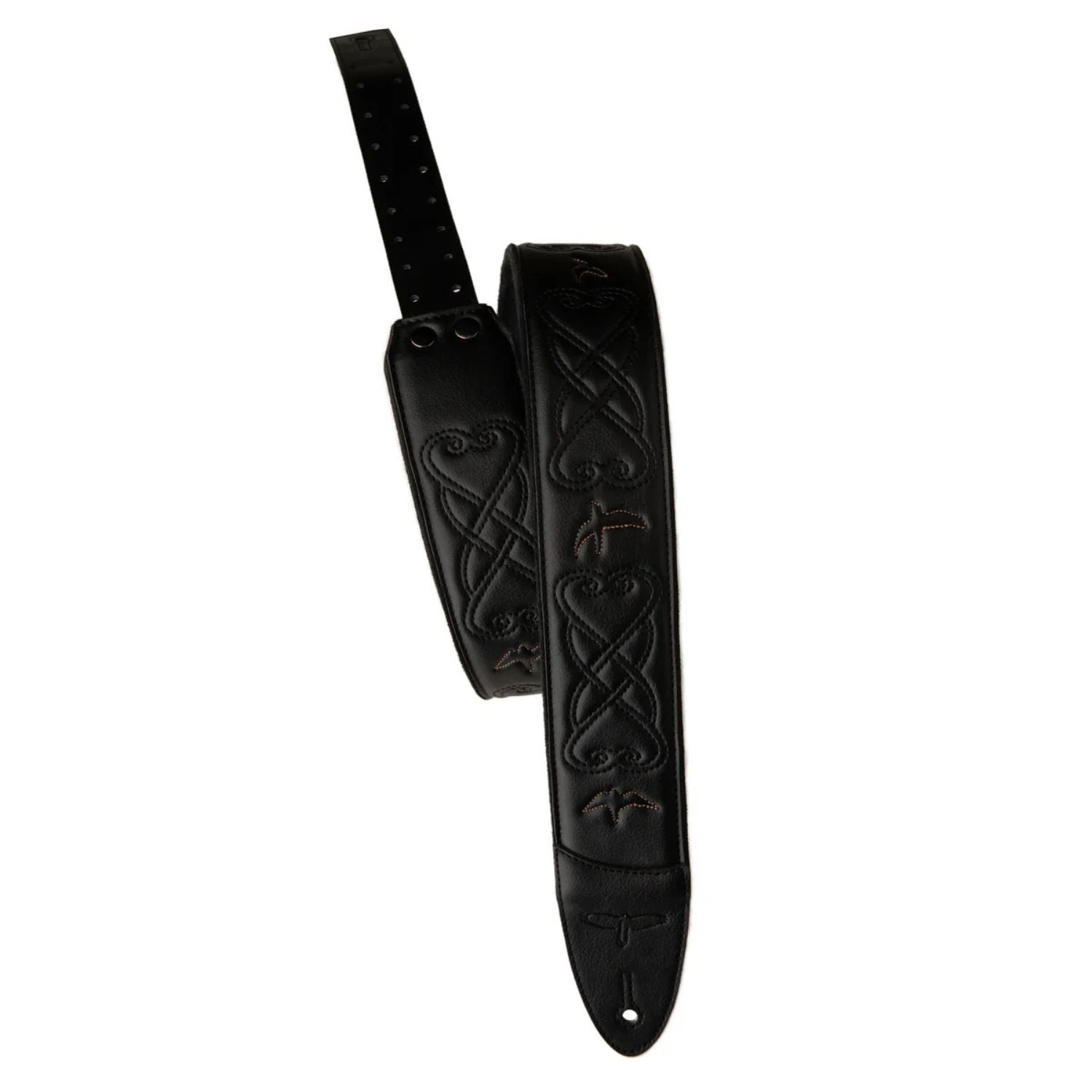 PRS Guitar Straps Black PRS Custom Leather 2.4" Padded Guitar Strap 