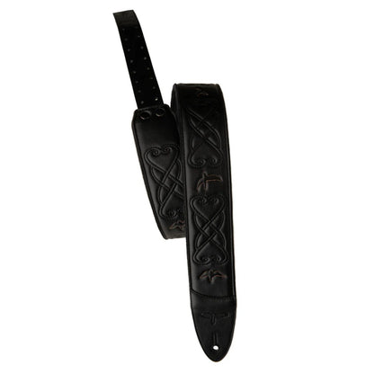 PRS Guitar Straps Black PRS Custom Leather 2.4" Padded Guitar Strap 