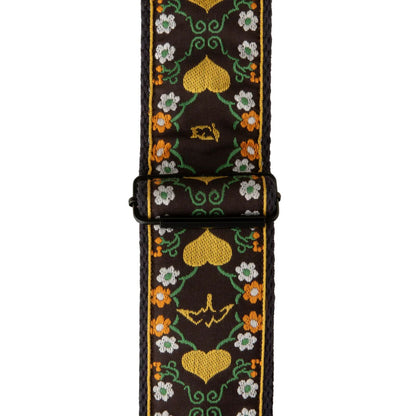 PRS Guitar Straps Yellow PRS Retro 2.5" Fleur Guitar Strap - Floral Yellow