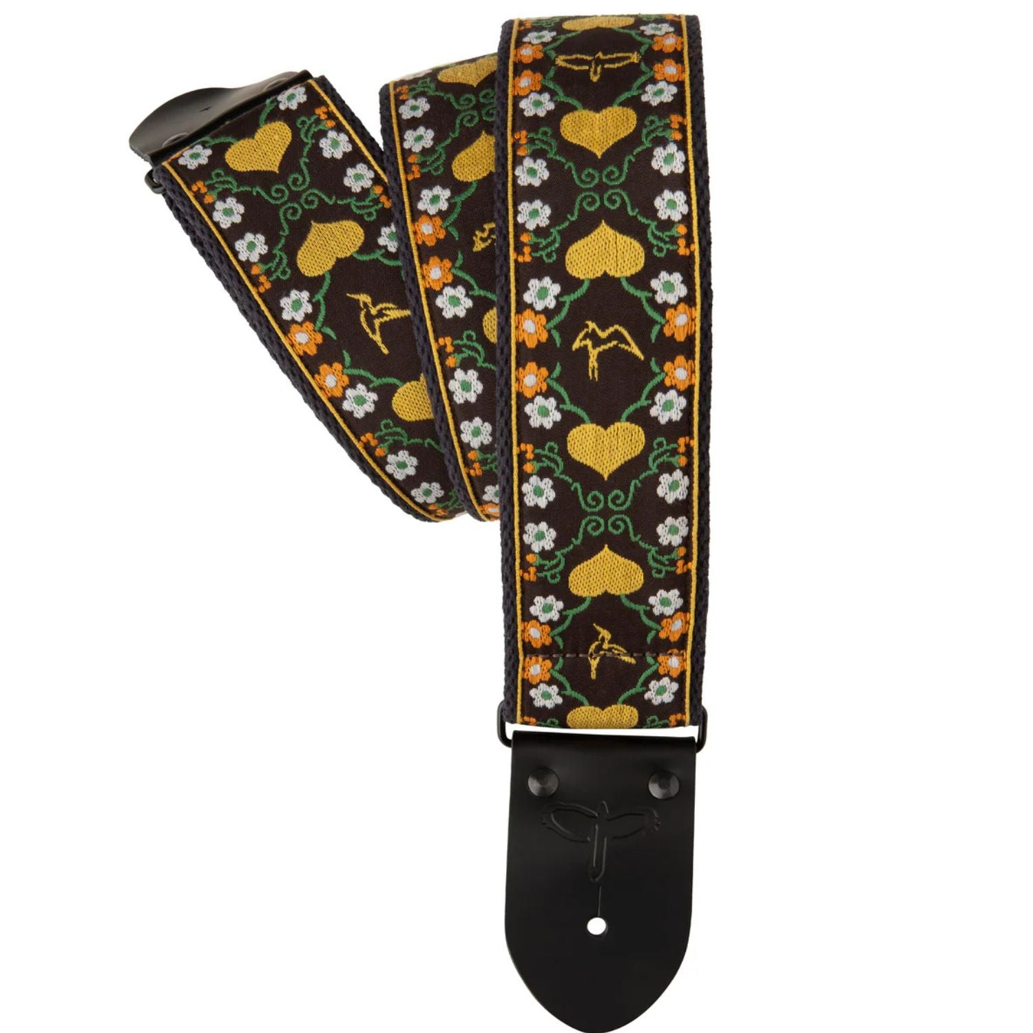 PRS Guitar Straps Yellow PRS Retro 2.5" Fleur Guitar Strap - Floral Yellow