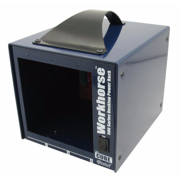 radial engineering signal processors workhorse cube 3-slot desktop power rack for 500 series