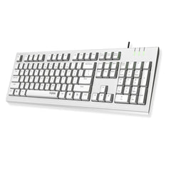 Rapoo Desktop Keyboards White Rapoo NK1800 Wired Desktop Keyboard with Laser Carved Keycap