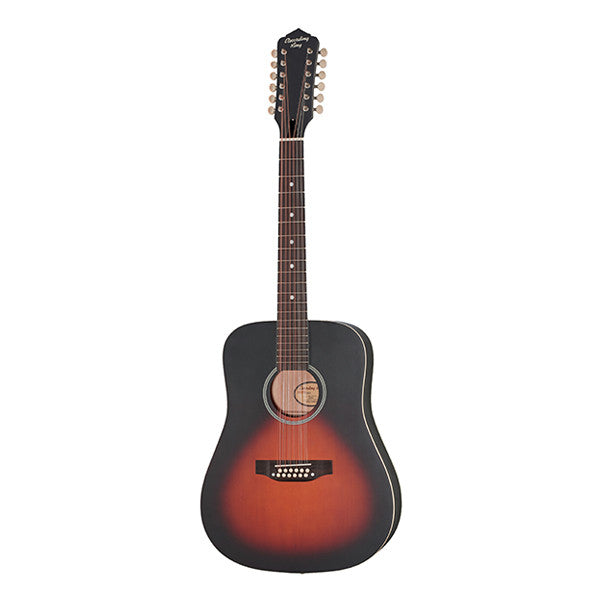 recording king acoustic guitars recording king rdh-05-12 dirty 30s 12 string dreadnought acoustic guitar - vintage sunburst matte