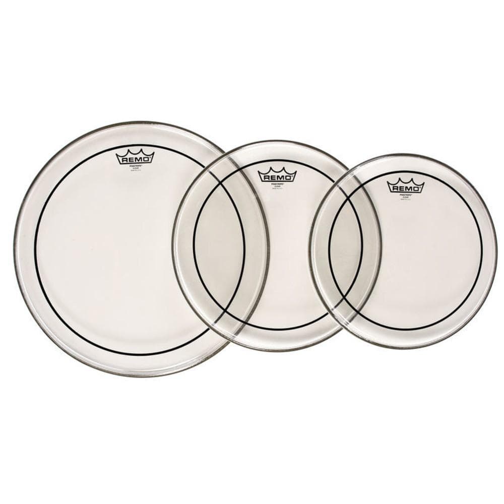 remo drum heads 12 inch+13 inch+16 inch remo tom tom heads pinstripe clear- set      #size_12-inch+13-inch+16-inch