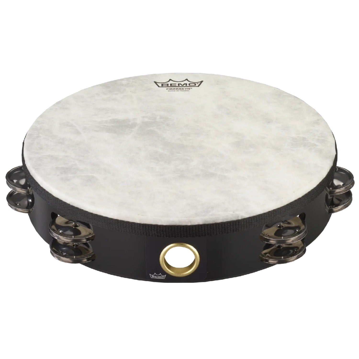 Remo Hand Percussions Remo TA521070 Fiberskyn 3 Pretuned 10inch Quadura Black Tambourine