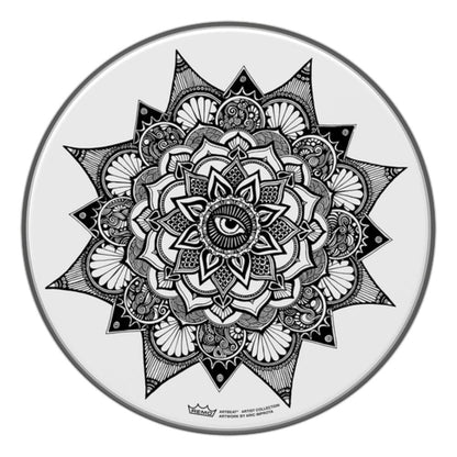 remo remo skyndeep suede artbeat artist collection drumhead aric improta, dilate, 14"