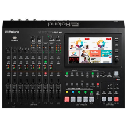 roland analog mixers roland vr-50hdmk2 multi-format av mixer with usb 3.0 streaming