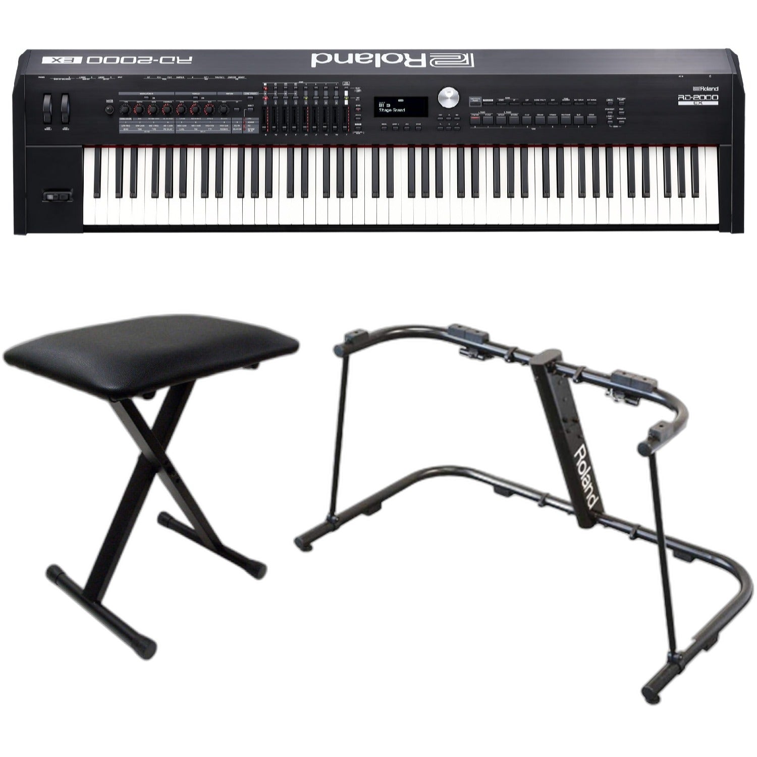 Roland Digital Pianos Black / Piano with Stand & Bench Roland RD 2000 EX 88 Keys Digital Piano