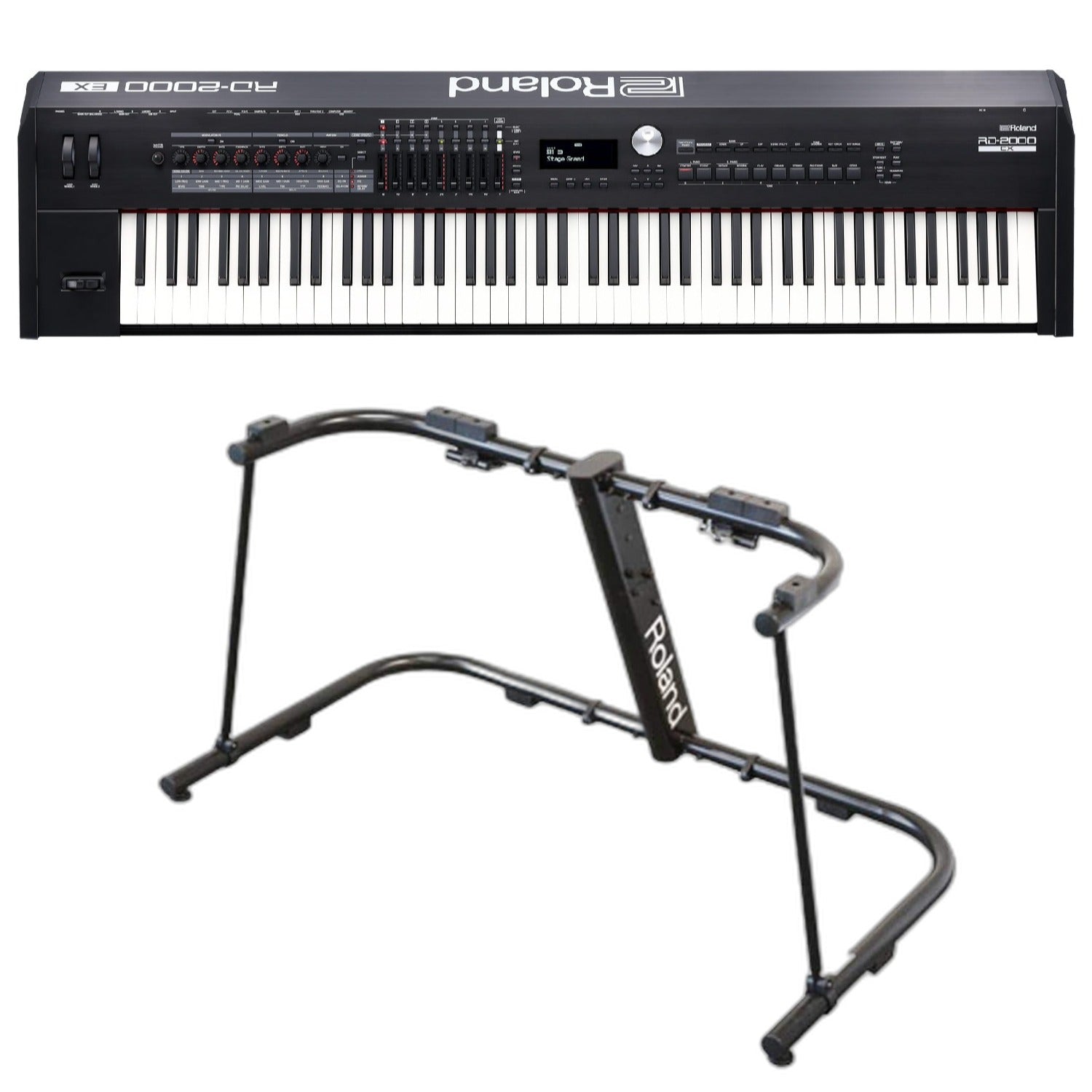 Roland Digital Pianos Black / Piano with Stand Roland RD 2000 EX 88 Keys Digital Piano