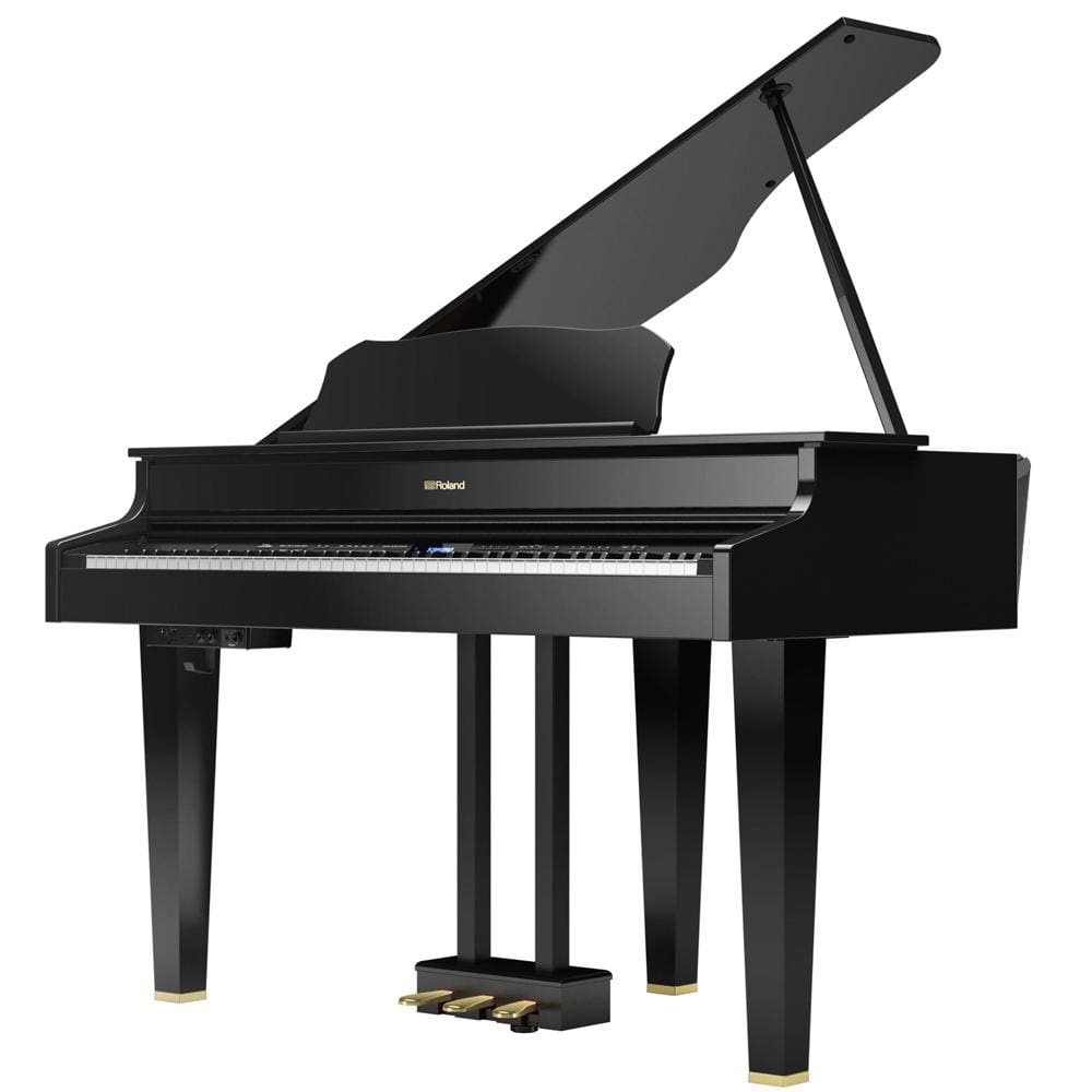 roland digital pianos black roland gp-607 88-key digital grand piano with ivory-feel keybed   