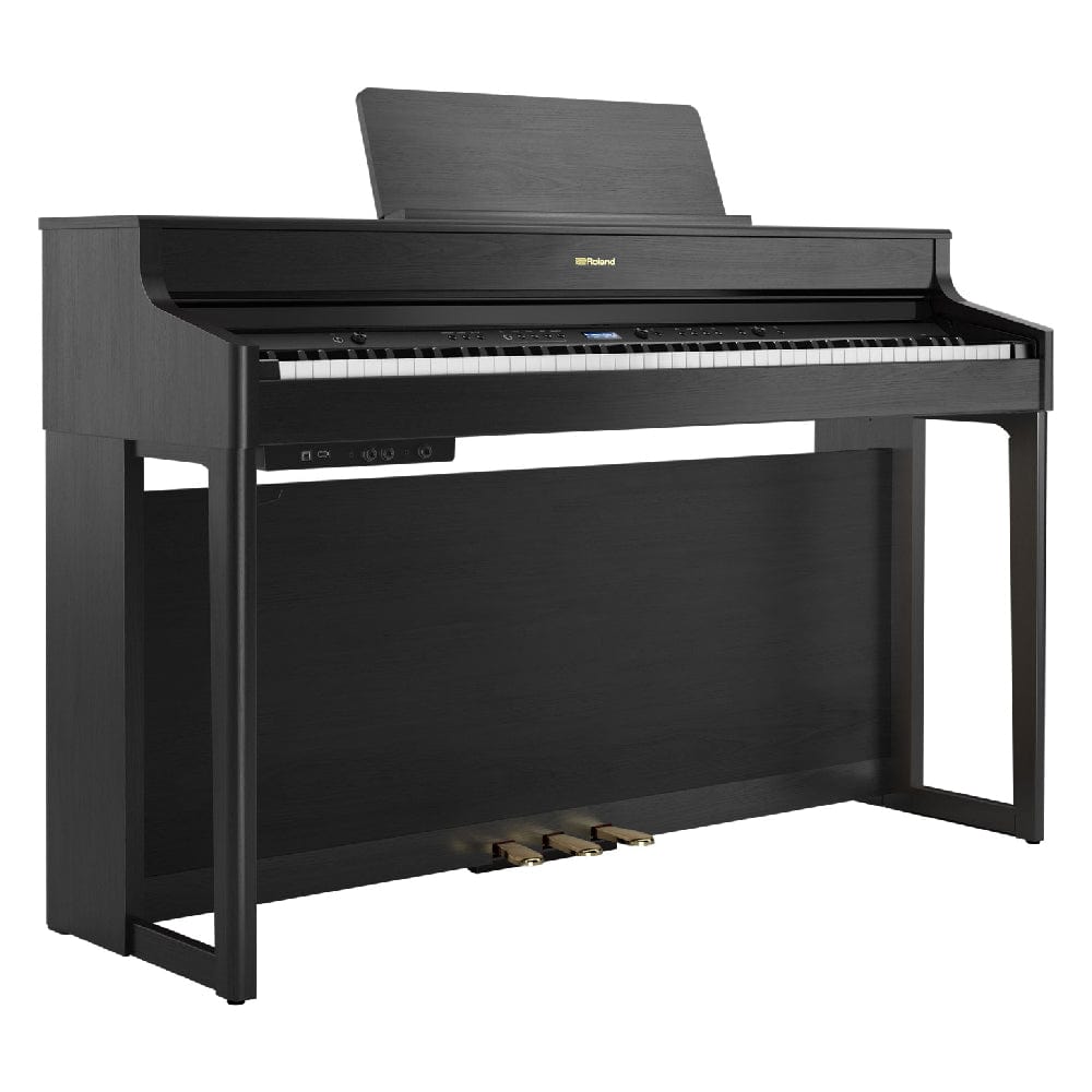 roland digital pianos charcoal roland hp-702 88 key digital piano with stand   #color_charcoal-black,style_piano-with-stand