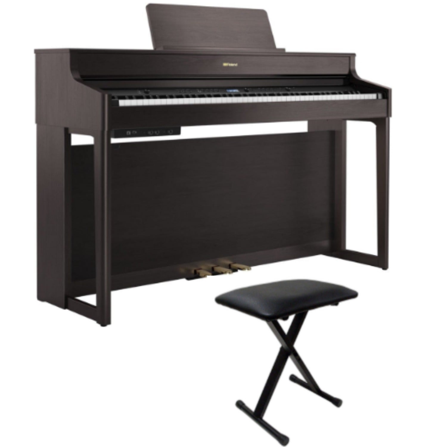 Roland Digital Pianos Dark Rosewood / Piano with Stand & Bench Roland HP-702 88 Key Digital Piano with Stand