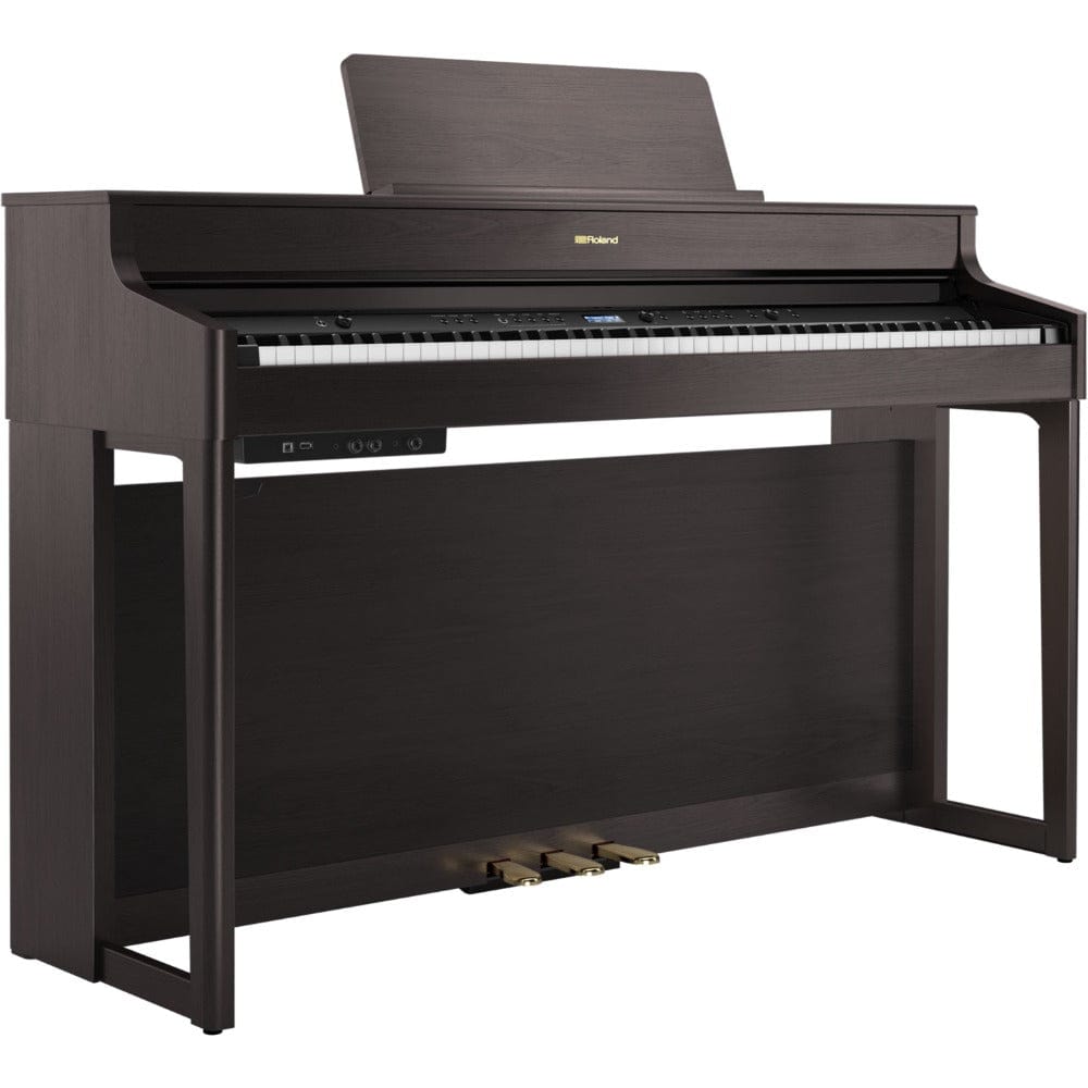roland digital pianos dark rosewood roland hp-702 88 key digital piano with stand   #color_dark-rosewood,style_piano-with-stand