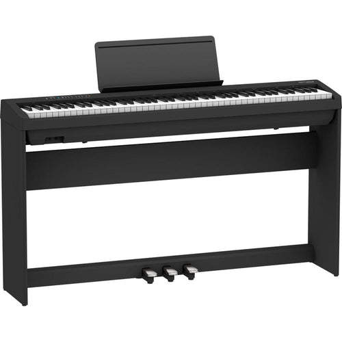 roland digital pianos piano with stand roland fp 30x 88-key digital piano - black   #style_piano-with-stand-&-pedal-board,color_black