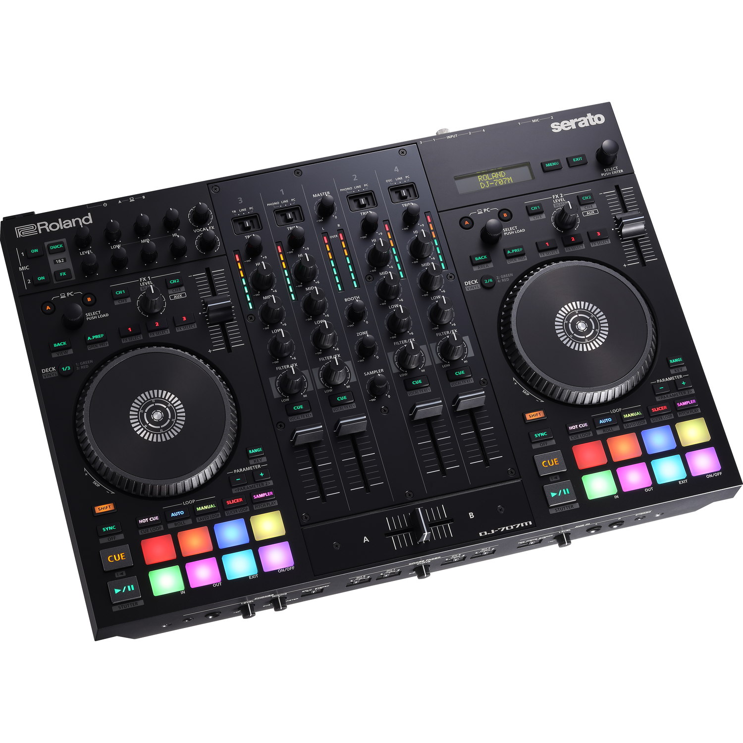 Roland DJ Controller Interfaces Roland DJ-707M Serato DJ Pro Controller