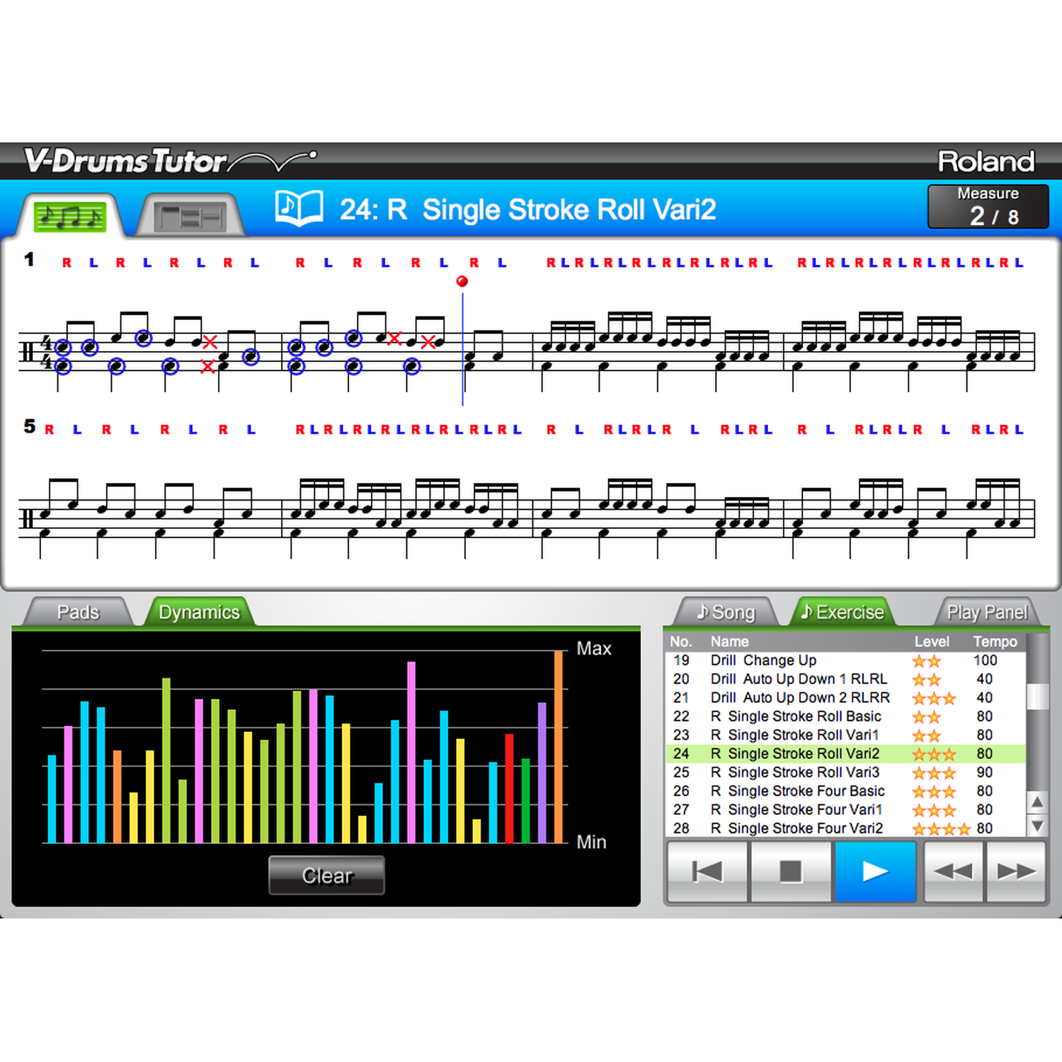 Roland Drum Percussion Instruction Roland DT-1 V-Drums Tutor
