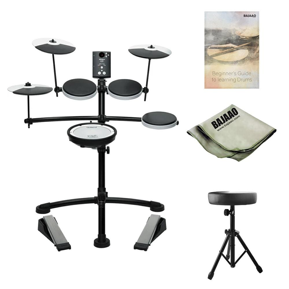 roland electronic drum kits standard bundle roland td-1kv v-drums electronic drumkit with drum throne, polishing cloth & ebook