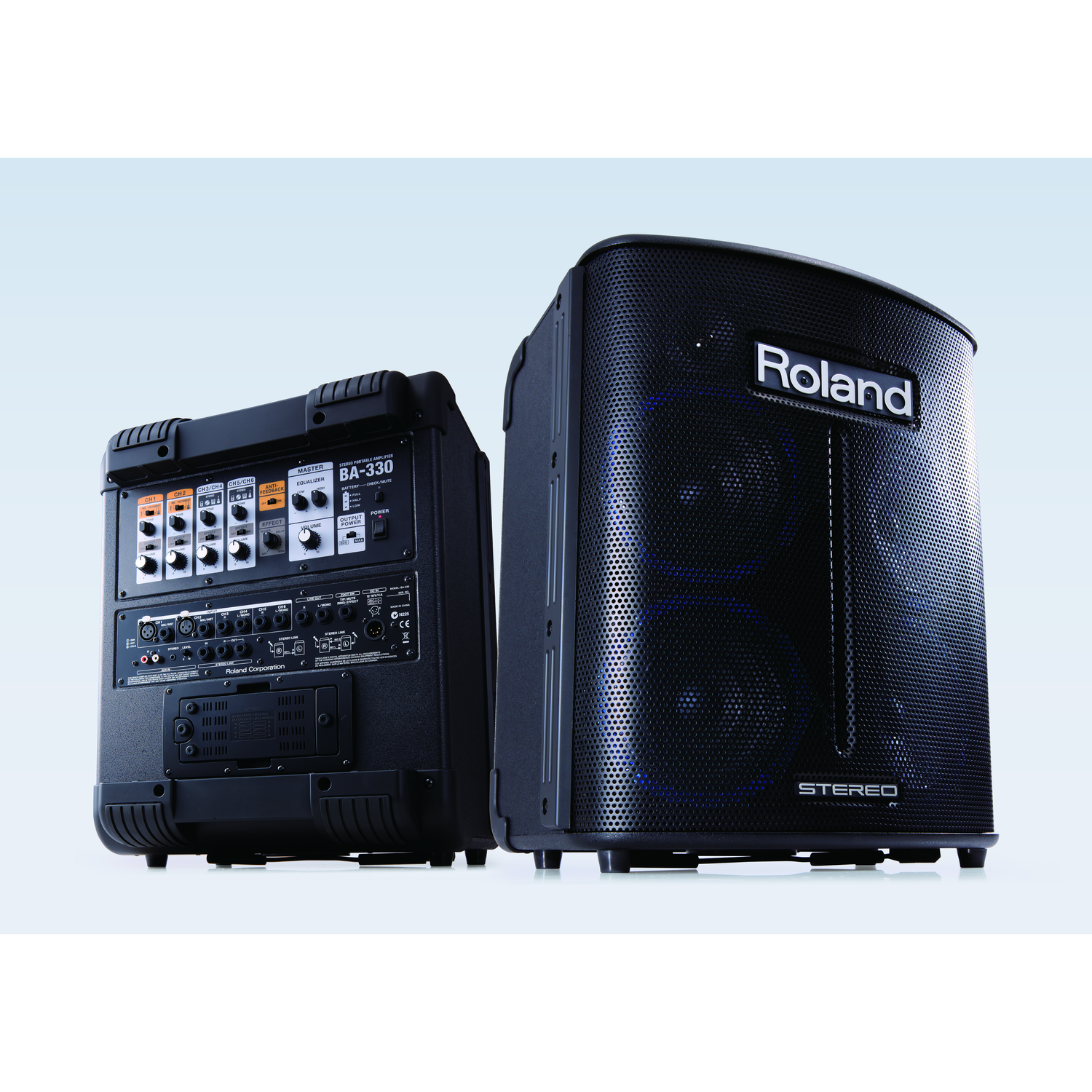 Roland Portable Pa Systems Roland BA-330 Battery Powered Portable Stereo PA System