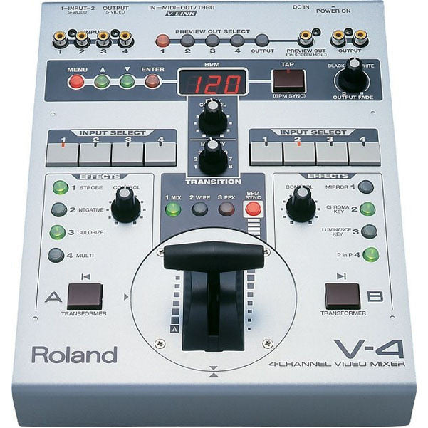 roland video mixers and switchers roland v-4 four-channel video mixer with effects