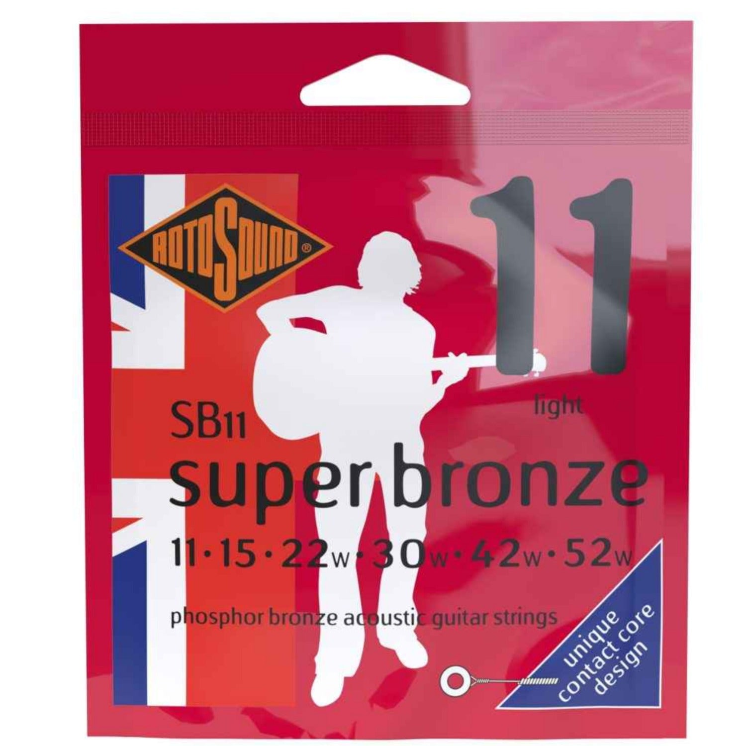 Rotosound Acoustic Guitar Strings 011-052 Rotosound SB11 PSD Super Phosphor Bronze Light Acoustic Guitar String