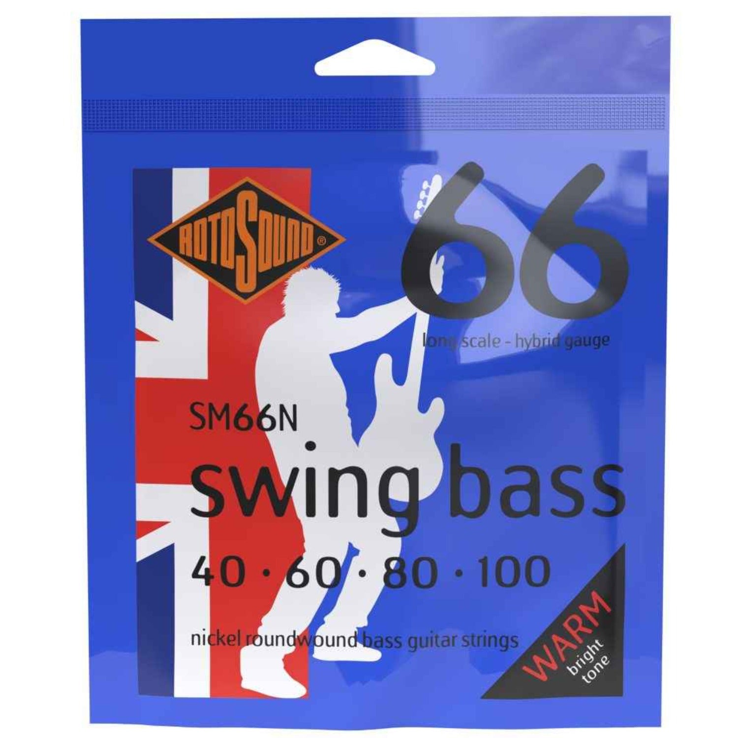 Rotosound Bass Guitar Strings 040-100 Rotosound SM66N Swing Bass 66 Nickel Hybrid Bass Guitar String