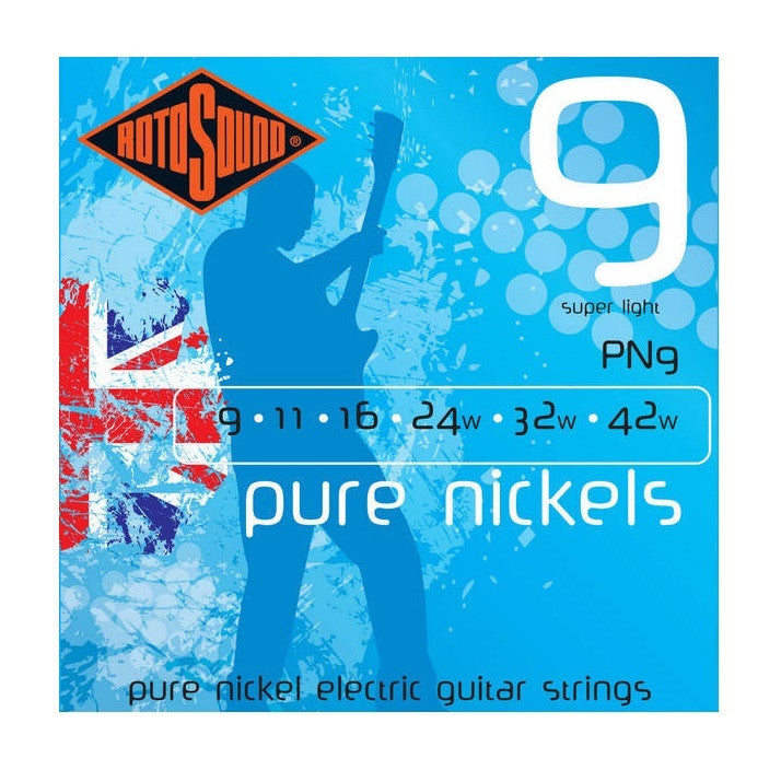 rotosound electric guitar strings rotosound pn9 pure nickel 9-42 electric guitar strings