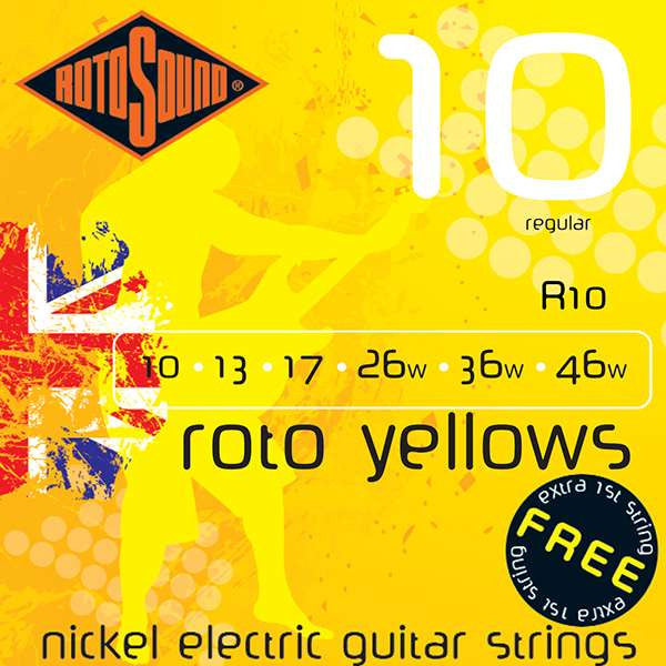 Rotosound Electric Guitar Strings Rotosound R10 Yellow Electric Guitar Strings