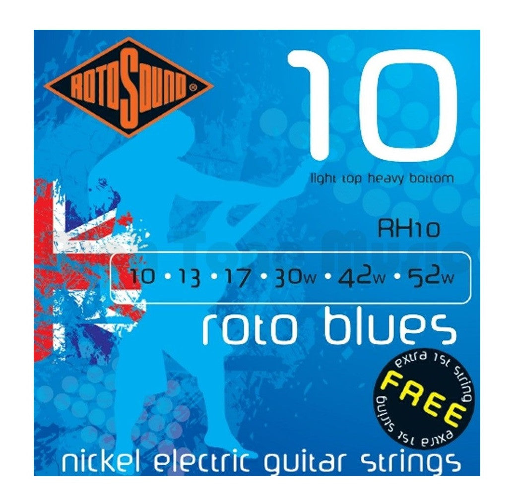 rotosound electric guitar strings rotosound rh10 roto blues 10-52 nickel electric guitar strings