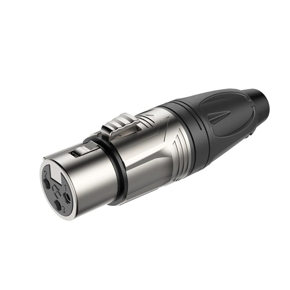 roxtone cables and connectors roxtone rx3f-nt 3 pole xlr female nickel plated shell with tin plated contacts connector