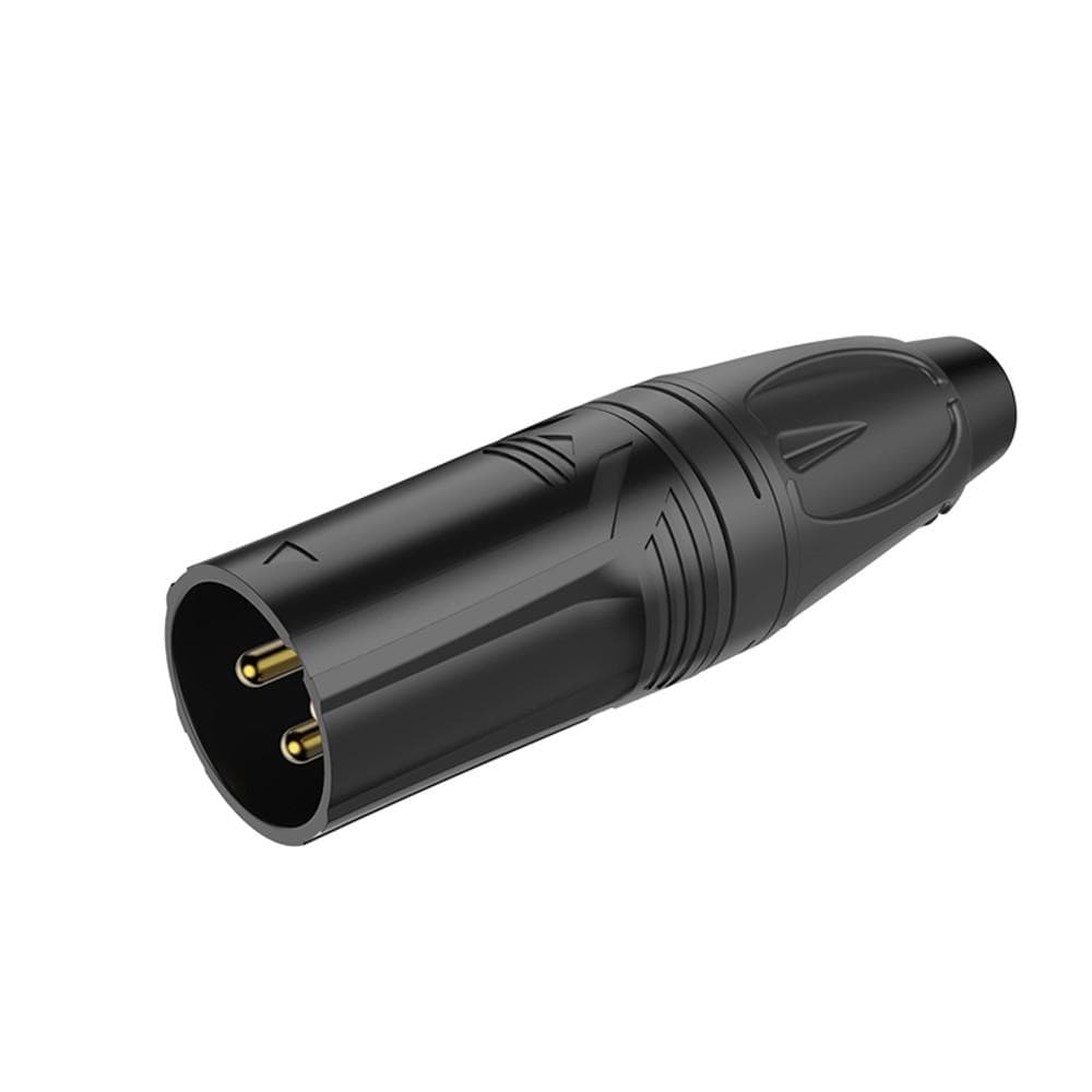 roxtone cables and connectors roxtone rx3m-bg 3 pole xlr male black electrophoretic paint shell with gold plated contacts connector