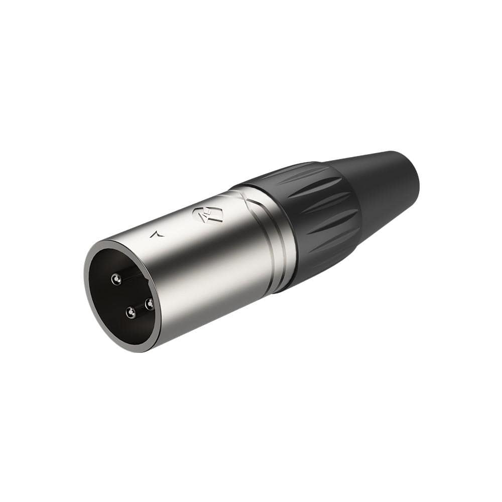 Roxtone Cables and Connectors Roxtone RX3MP-NT 3 Pole XLR Male Nickel Plated Shell Tin Plated Contacts Connector