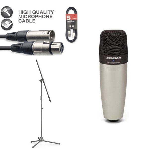 Samson Condenser Microphones Samson C01 Large Diaphragm Condenser Microphone Bundle
