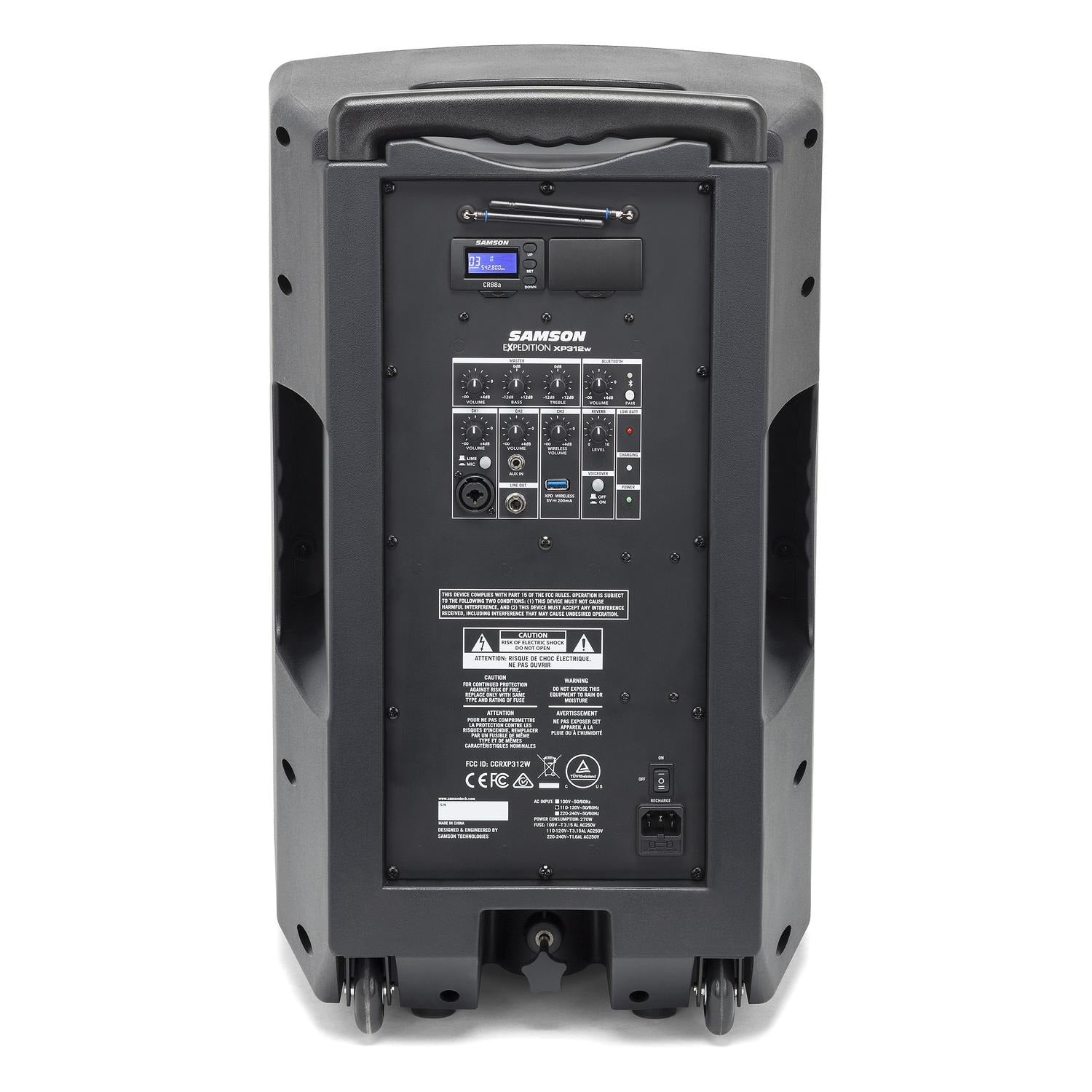 Samson Portable Pa Systems Samson Expedition XP312w Rechargeable Portable PA With Handheld Wireless System & Bluetooth