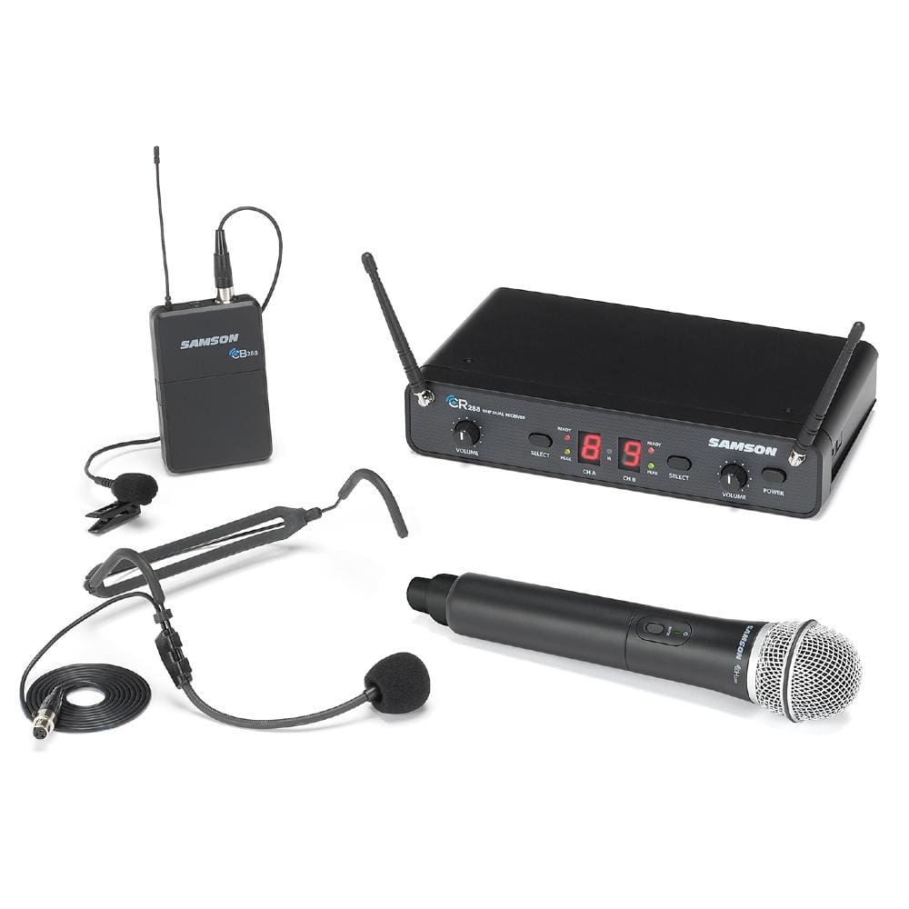 Samson Wireless Systems Band H 470 – 518 MHz Samson CR288 All In One Dual-Channel Wireless System