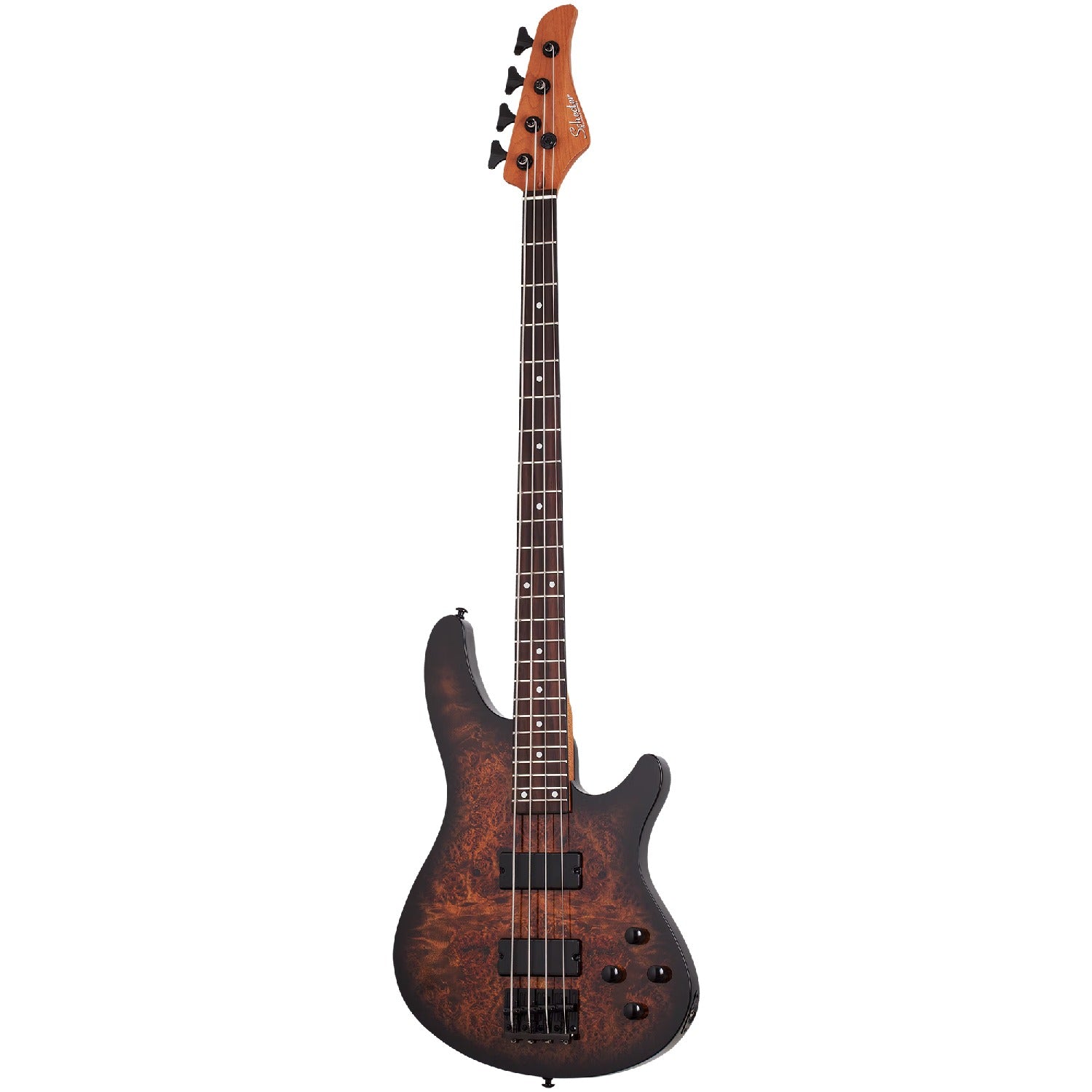 Schecter Bass Guitar Tobacco Burl Schecter C-4 Standard 4 String Bass Guitar